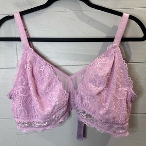 Savage X Fenty | Women's Lace Bralette in Light Pink Size 2X